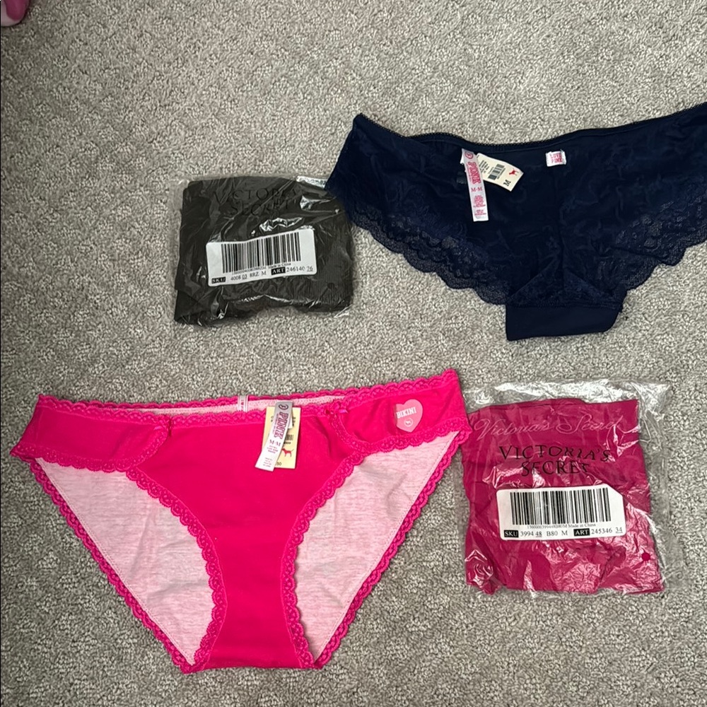 Victoria's Secret Pink and Blue Underwear Set Accessories
